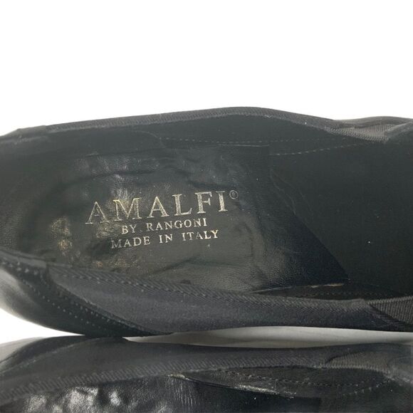 AMALFI by Rangoni Black Low Heel Leather and Elastic Comfort Loafers Sz 7.5 - Picture 4 of 6